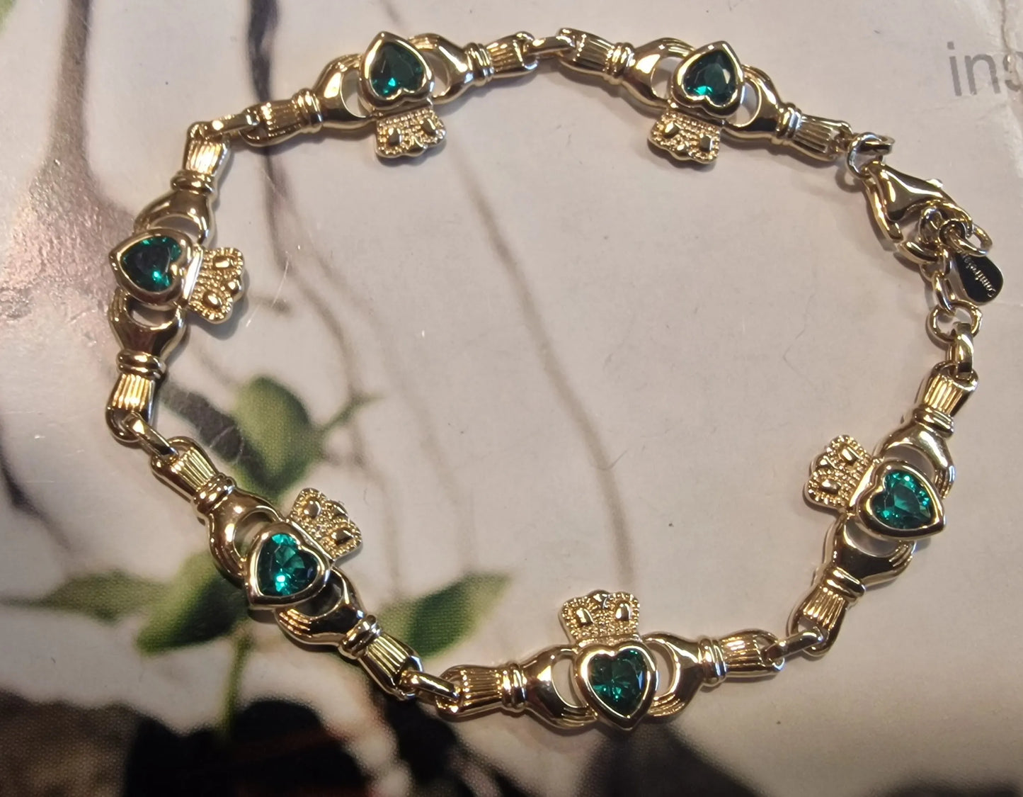 GFCBR017GR - BRACELET GREEN CLADDAGH