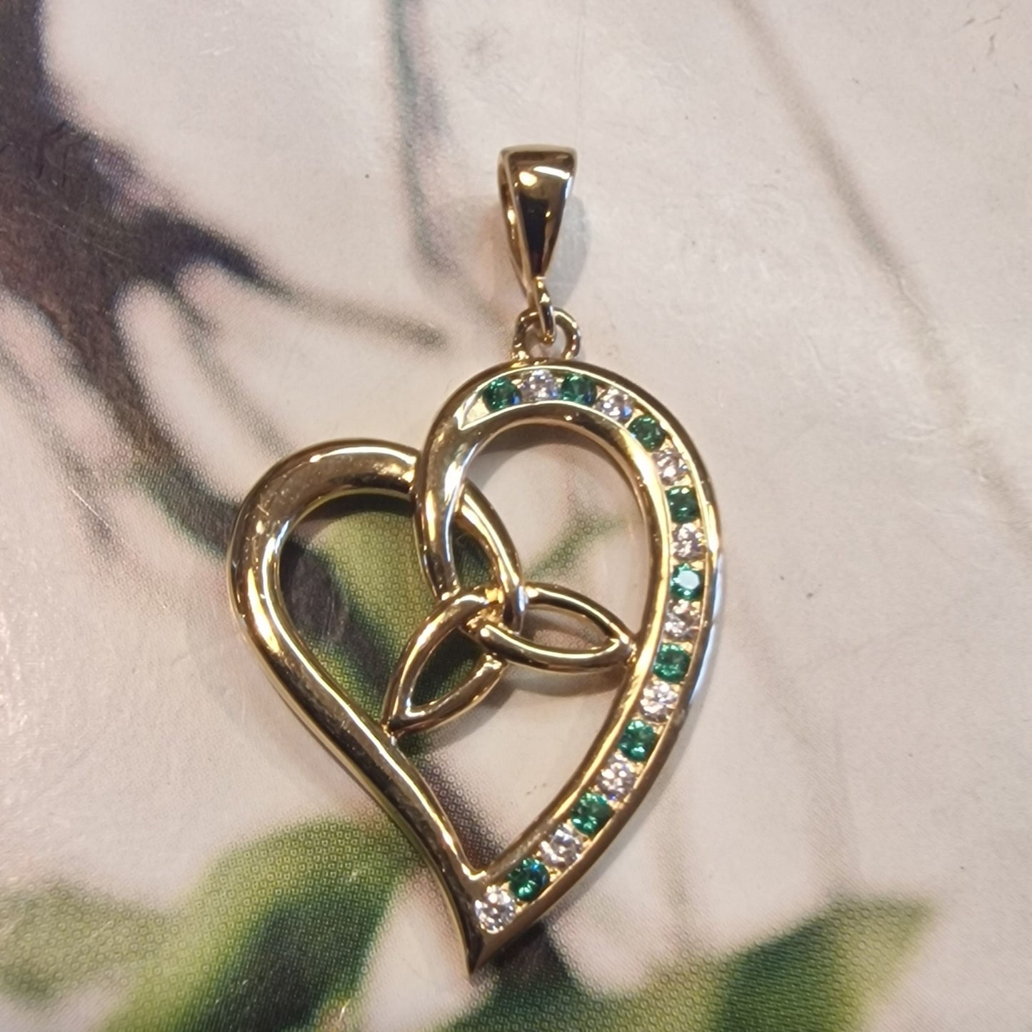 GFCP139 - PEND CZ & GR HEART + TRINITY