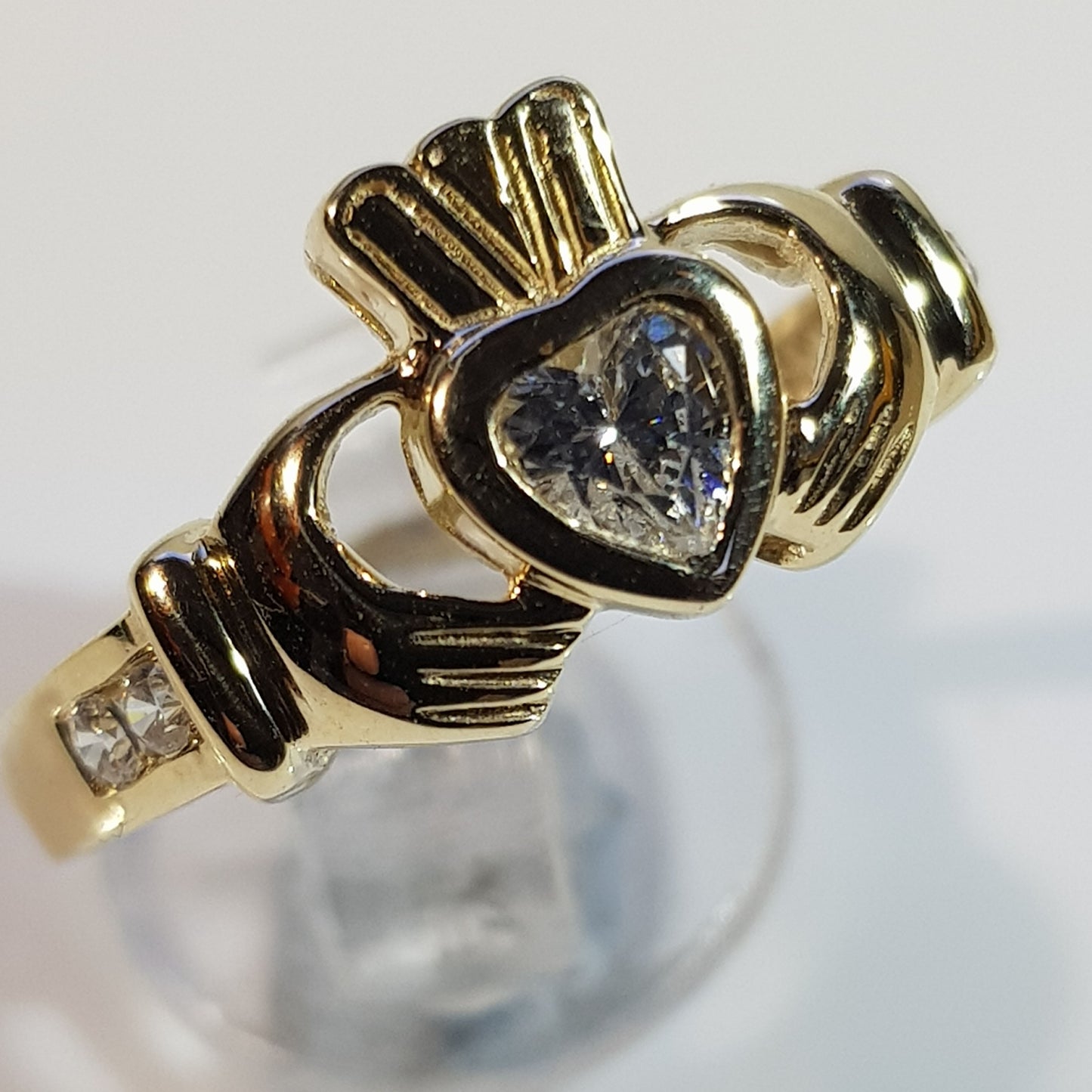 CLR6668CZ - RING CZ CLADD (2CZ) LRG