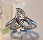DR007DIA - RING DIA TRINITY NAT DIA=0.14CT - 9CT WHITE GOLD