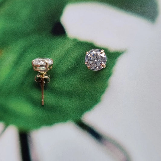 ER7068 - EAR CZ STUD ROUND CLA - 9CT YELLOW GOLD
