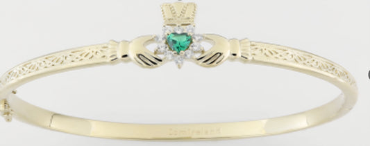 GFCBR002GR - BANGLE BRACELET GR CLUSTER CELTIC BAND CLADDAGH