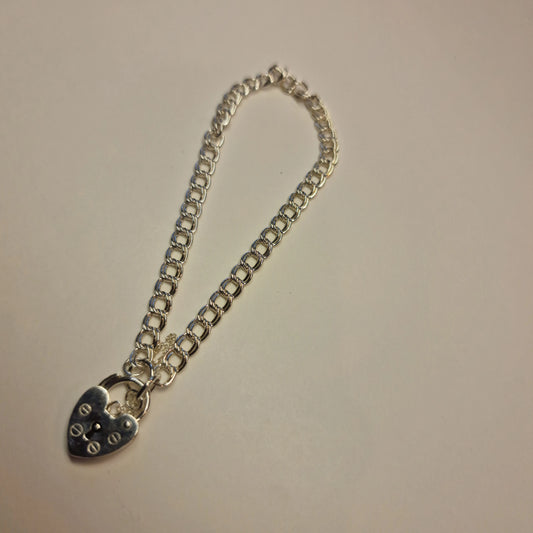 S0251 - BRACELET CHARM CURB ROUND LOOSE DOUBLE LINK LADIES