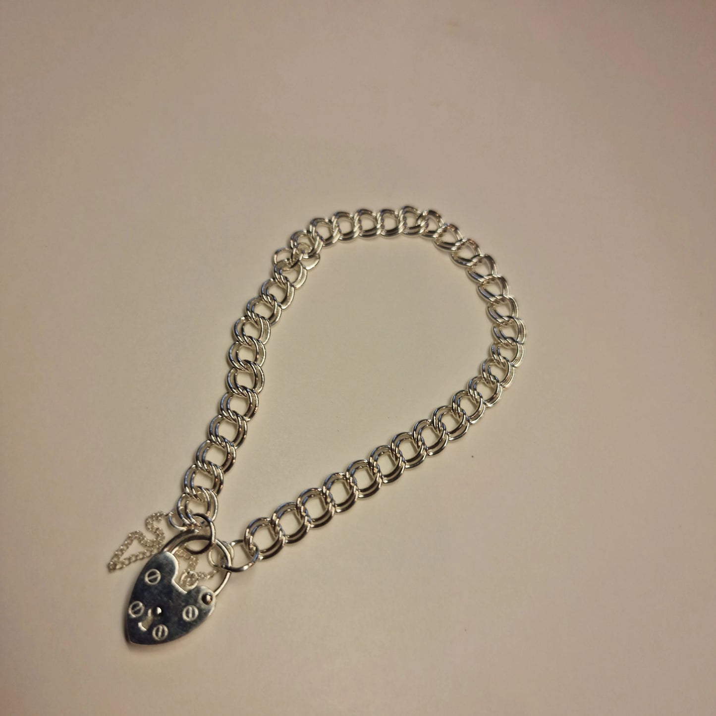 S0286 - BRACELET CHARM CURB ROUND DOUBLE LINK LOOSE LADIES