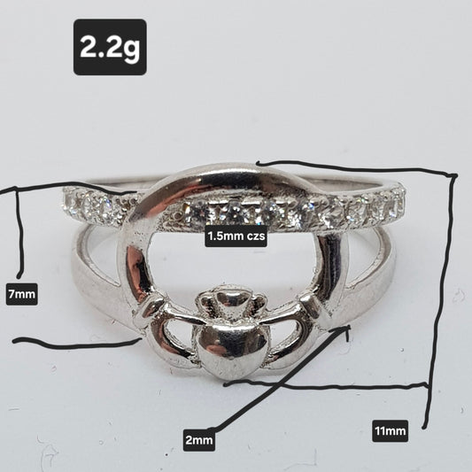 SCLR56 - RING CZ CLADDAGH DO