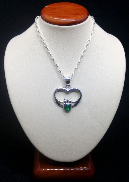 SCP167GR - PEND GREEN CLADD HEART YELLO