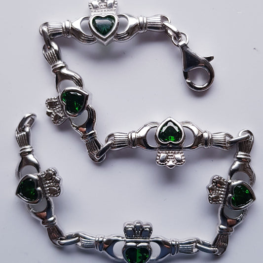 SCBR017GR - RACELET GREEN CLADDAGH