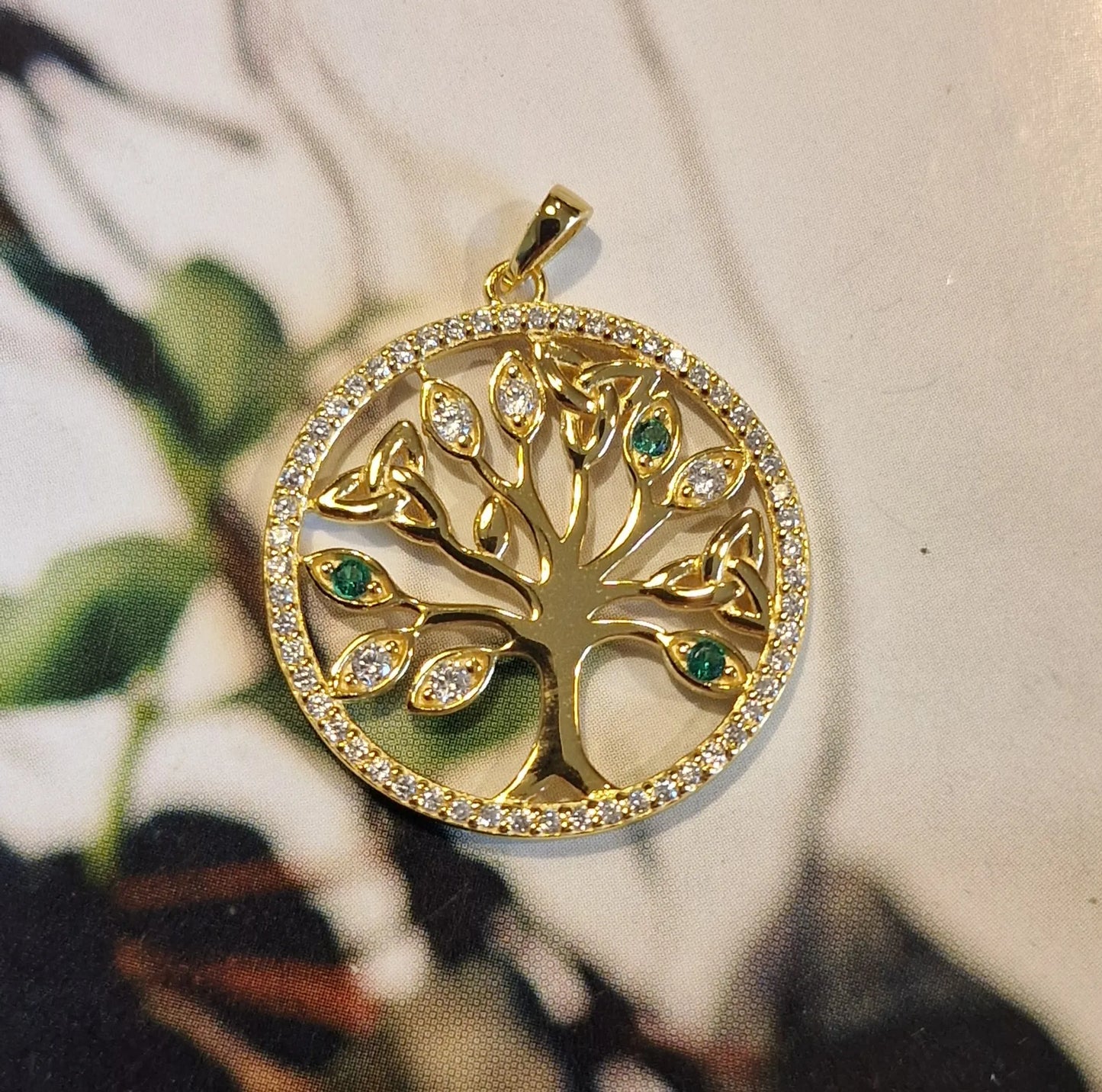 SCP250 - PEND CZ GR TREE OF LIFE YELLO