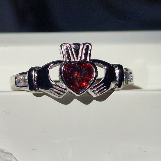 SKS6668GA - RING 01 GARNET CLADD RHOD LRG