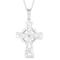 SCP138 - PEND PLAIN CELTIC CROSS CUT OUT LACE TRINITY ELONGATED S18 20" - SILVER